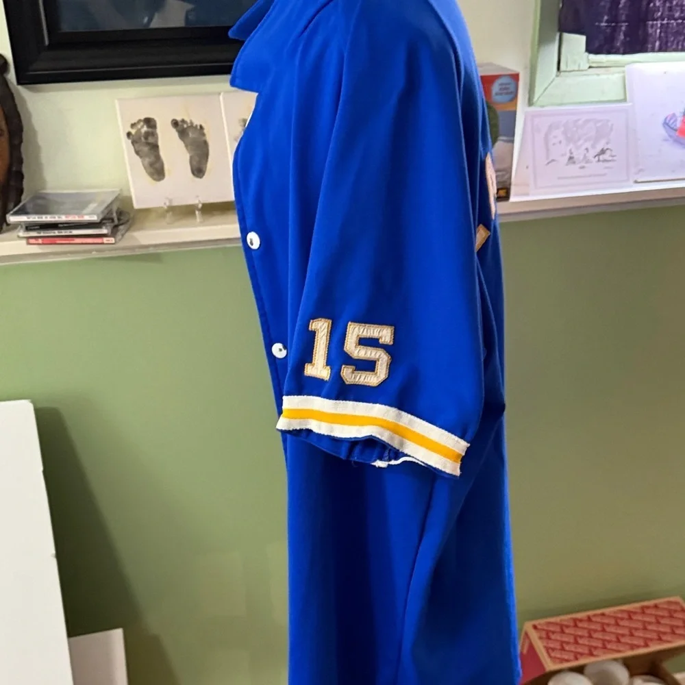 Basketball warm up shirt, Eagles, blue, gold and white, vintage - Picture 2 of 11